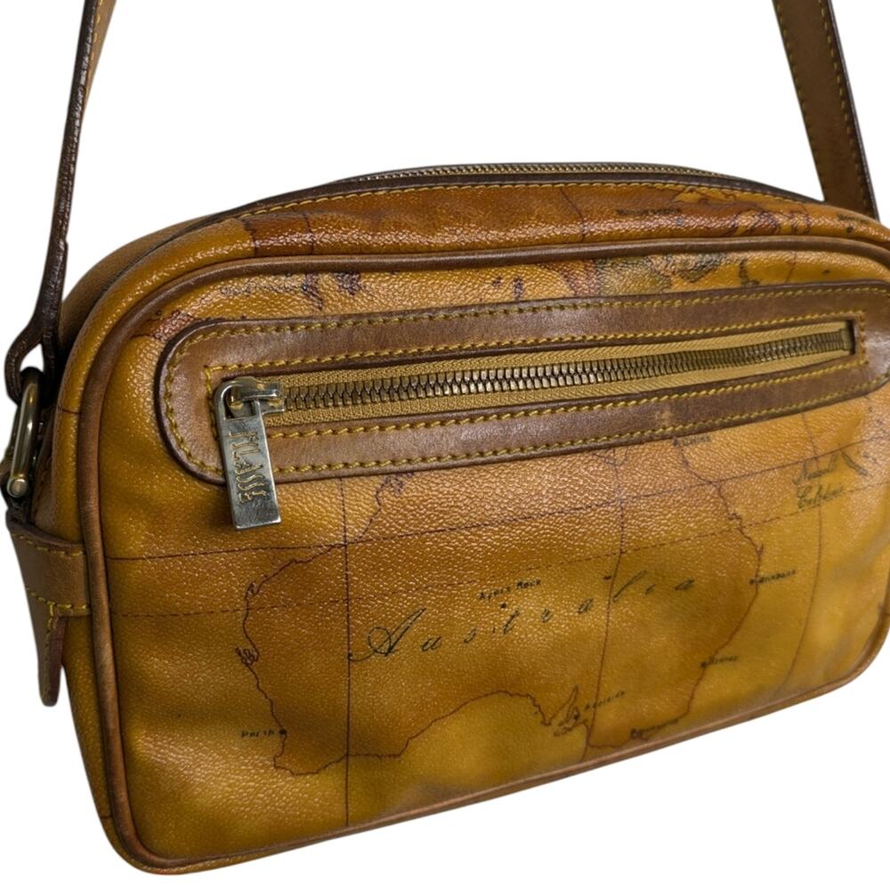 Alviero Martini Crossbody Bag in Warm Tan Map Print